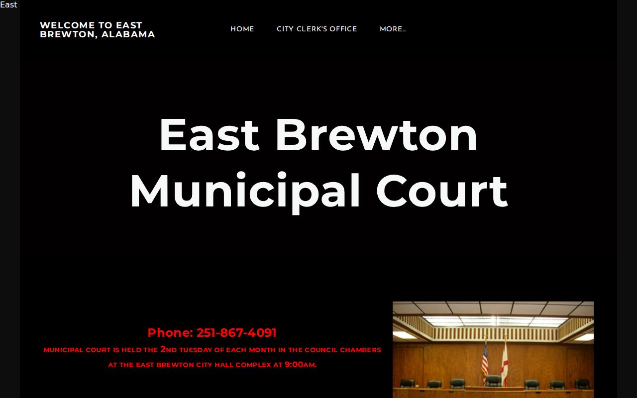 East Brewton Municipal Court schedule and clerk information