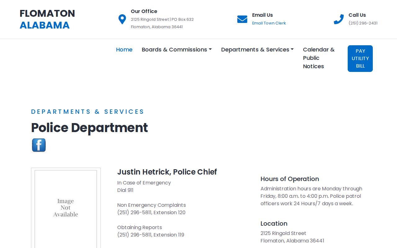 Flomaton Police complaint and magistrate contact information
